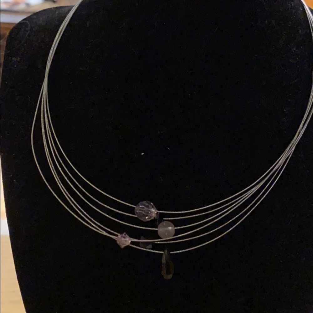 Multi strand illusion necklace
